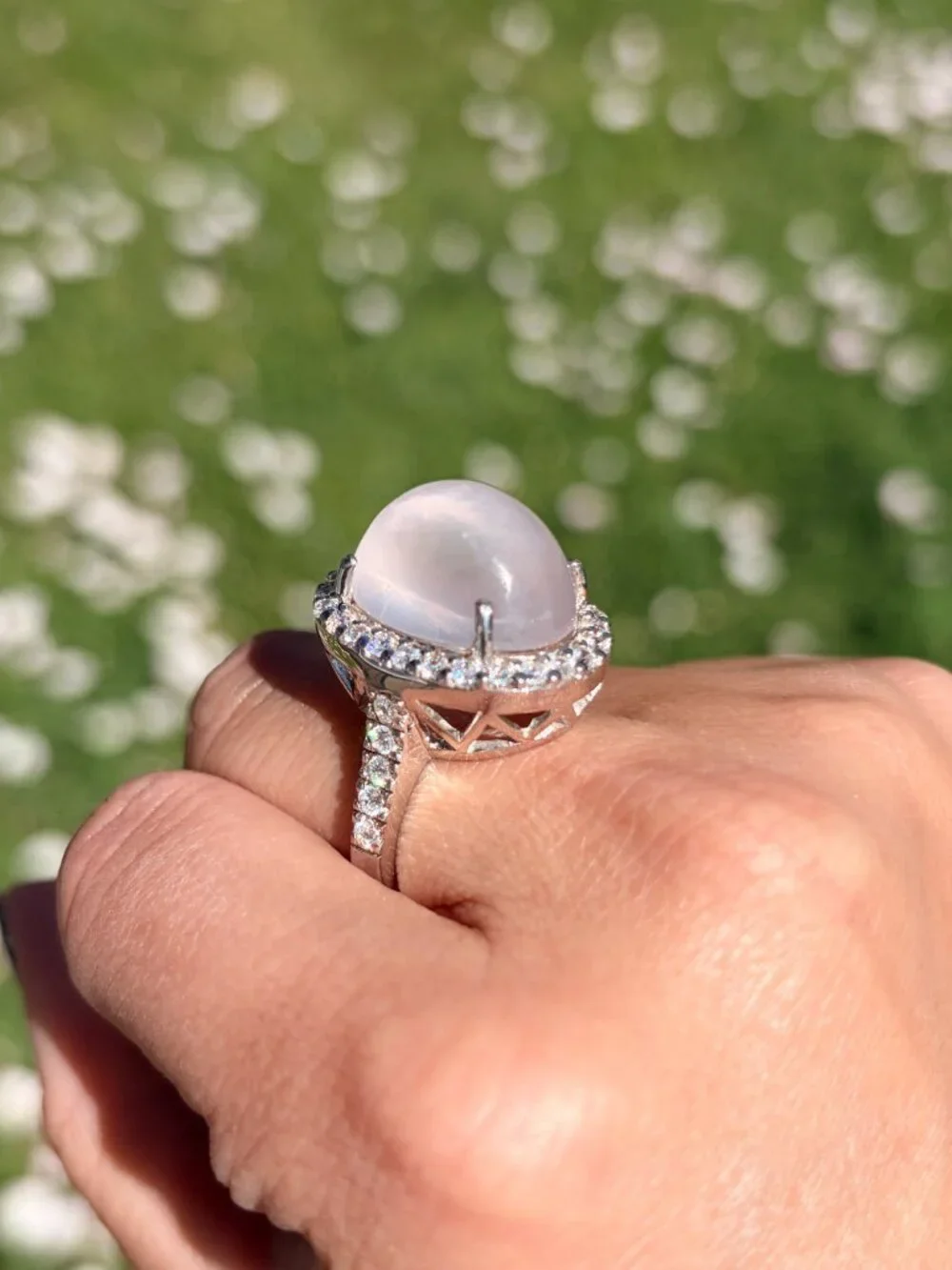 One-of-a-Kind Myanmar Rose Quartz Ring (Size ~ 6.75)